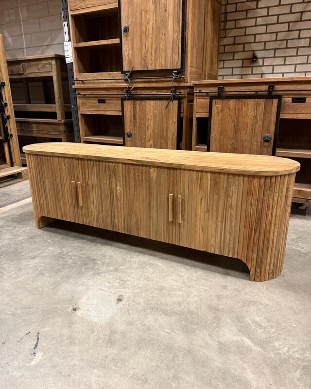 Rene Houtman Nela Dressoir 4-Deurs – Naturel – Verkrijgbaar in 2 maten