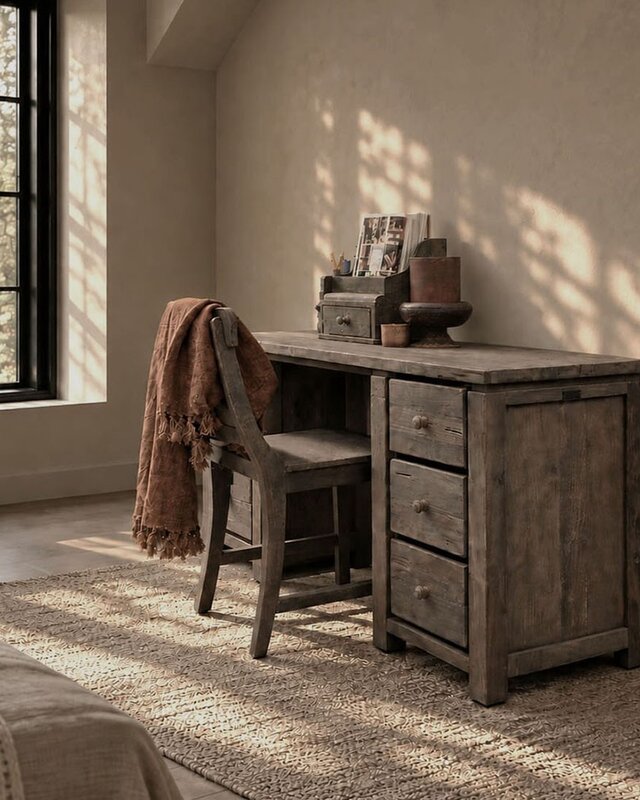 Rene Houtman Bureau Hout 6 Lades Leonie B145 x H77 x D50 Cm