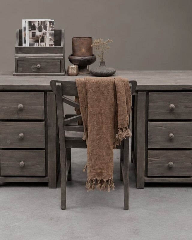 Rene Houtman Bureau Hout 6 Lades Leonie B145 x H77 x D50 Cm