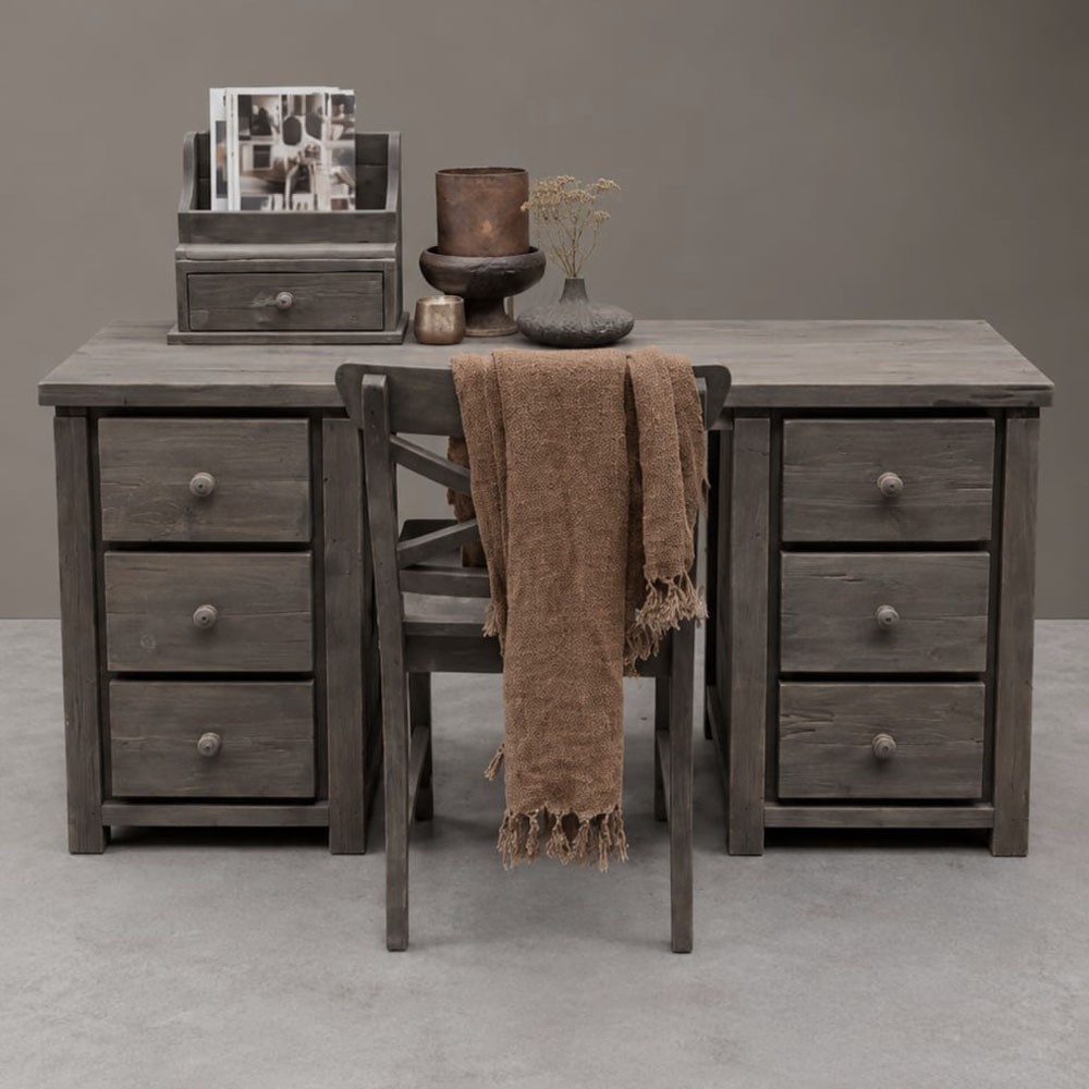 Rene Houtman Bureau Hout 6 Lades Leonie B145 x H77 x D50 Cm