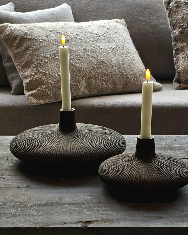 Rene Houtman Vaas Bida Dinerkaars Hout Antique Grey - 2 Maten