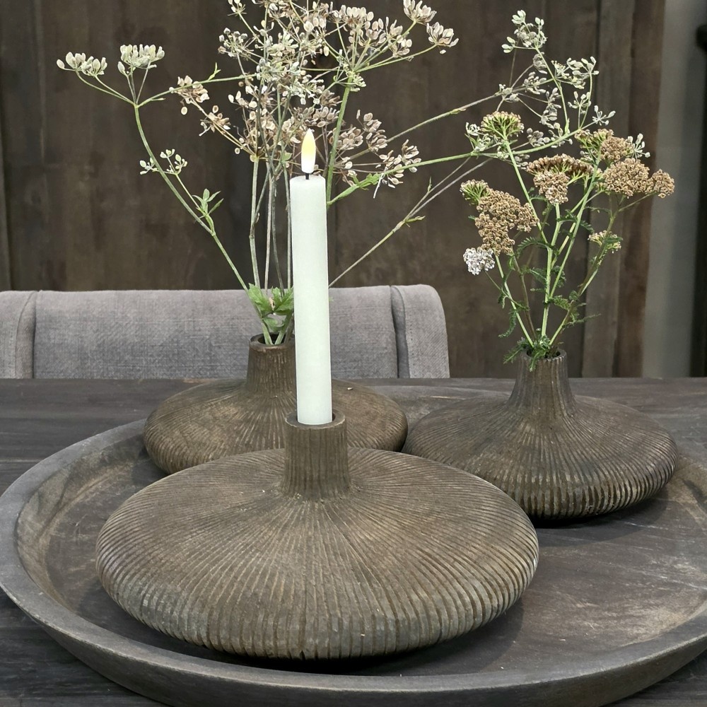 Rene Houtman Vaas Bida Dinerkaars Hout Antique Grey - 2 Maten