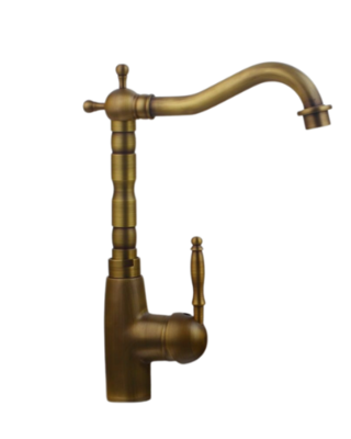 Rene Houtman Klassieke Bronzen Wastafelkraan H30 Cm