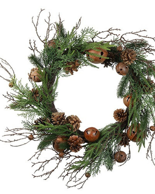 Rene Houtman Krans Met Bellen Betula | Picea Groen | D60 cm