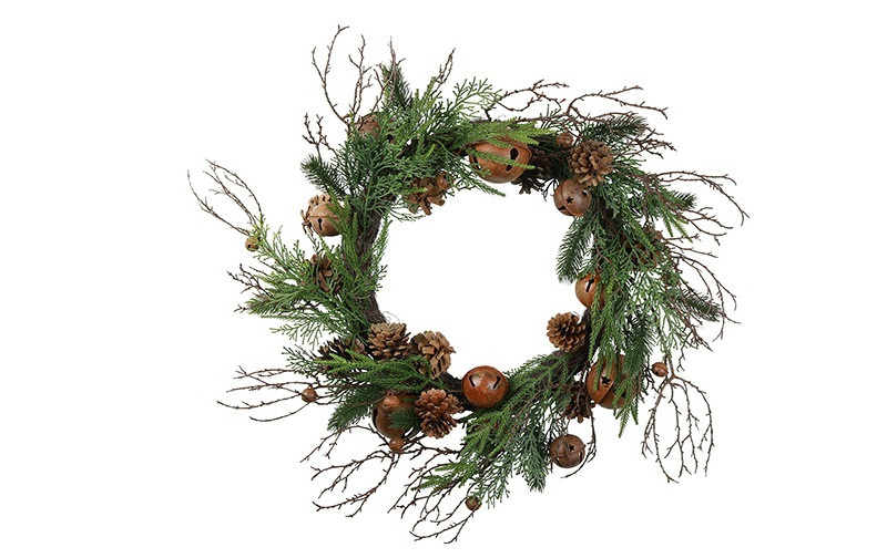 Rene Houtman Krans Met Bellen Betula | Picea Groen | D60 cm