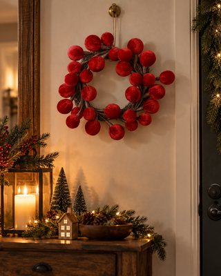 Rene Houtman Krans Christmas Balls L | Rood | D38 cm