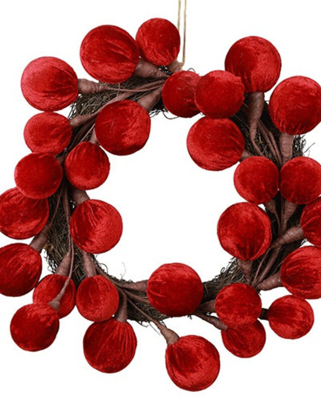 Rene Houtman Krans Christmas Balls L | Rood | D38 cm