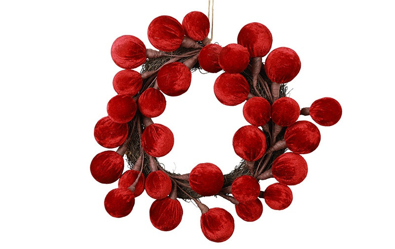 Rene Houtman Krans Christmas Balls L | Rood | D38 cm