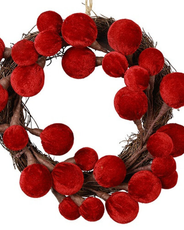 Rene Houtman Krans Christmas Balls S | Rood | D26 cm