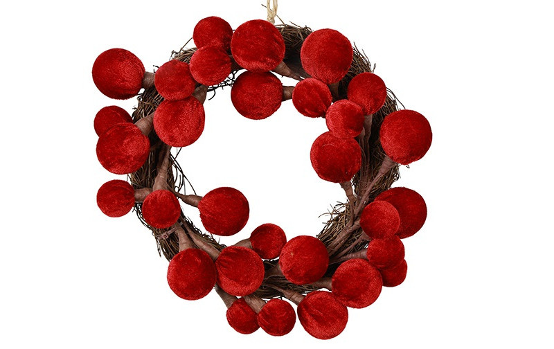 Rene Houtman Krans Christmas Balls S | Rood | D26 cm