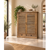 Zeno Kast 2-Deurs met 2 Lades – Naturel – L125 x B40 x H160 cm