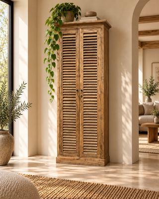 Rene Houtman Zeno Kast 2-Deurs – Naturel – L75 x B40 x H220 cm