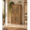 Zeno Kast 4-Deurs met 2 Lades – Naturel – L100 x B40 x H200 cm