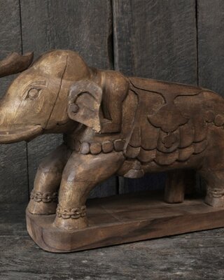 Be-Uniq Authentiek Beeld | Olifant | India | H40xB56xD22 cm