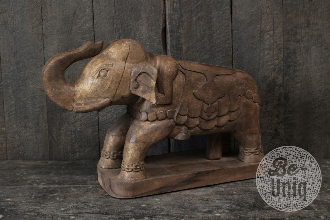 Be-Uniq Authentiek Beeld | Olifant | India | H40xB56xD22 cm