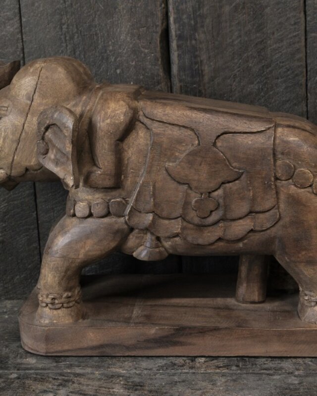 Be-Uniq Authentiek Beeld | Olifant | India | H40xB56xD22 cm