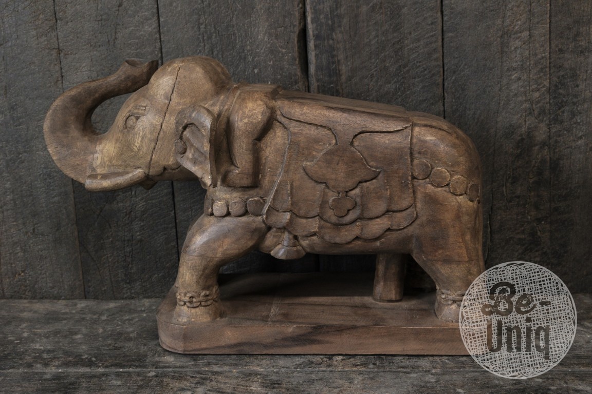 Be-Uniq Authentiek Beeld | Olifant | India | H40xB56xD22 cm