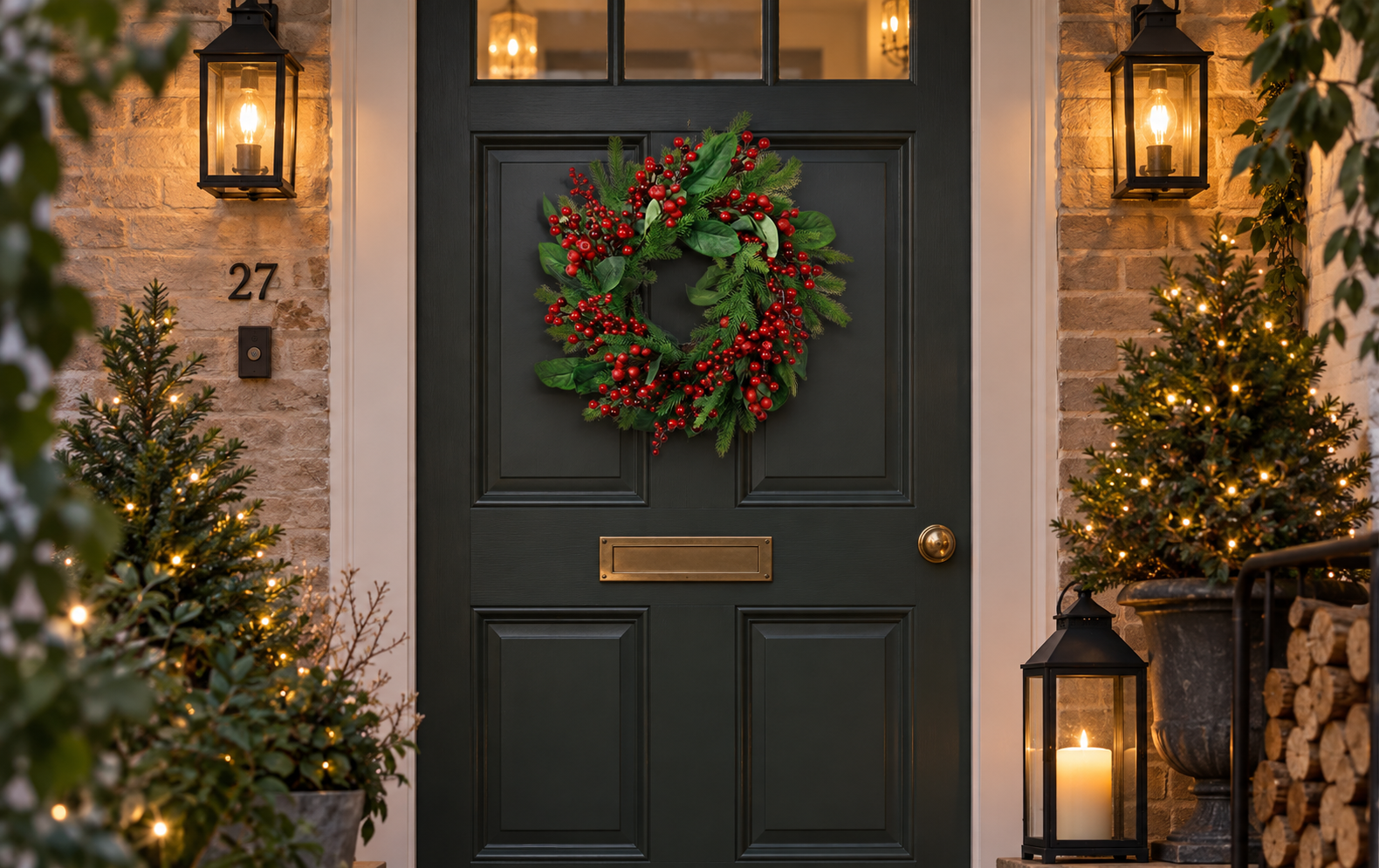Rene Houtman Krans Ilex Met Bessen S | Rood | D50 cm