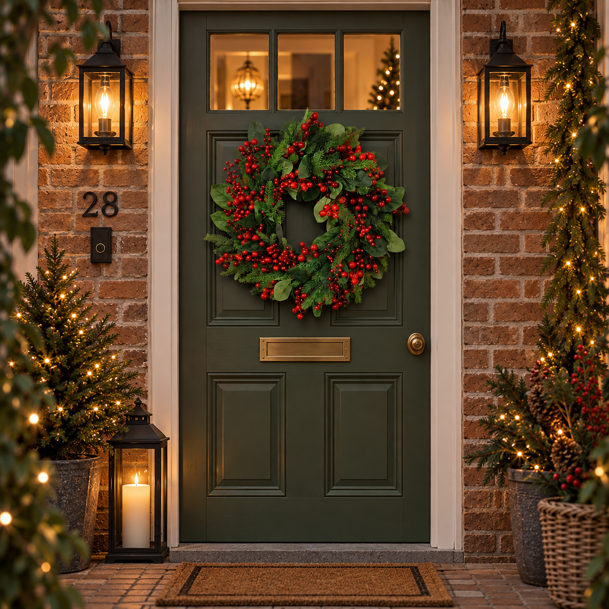 Rene Houtman Krans Ilex Met Bessen M | Rood | D60 cm
