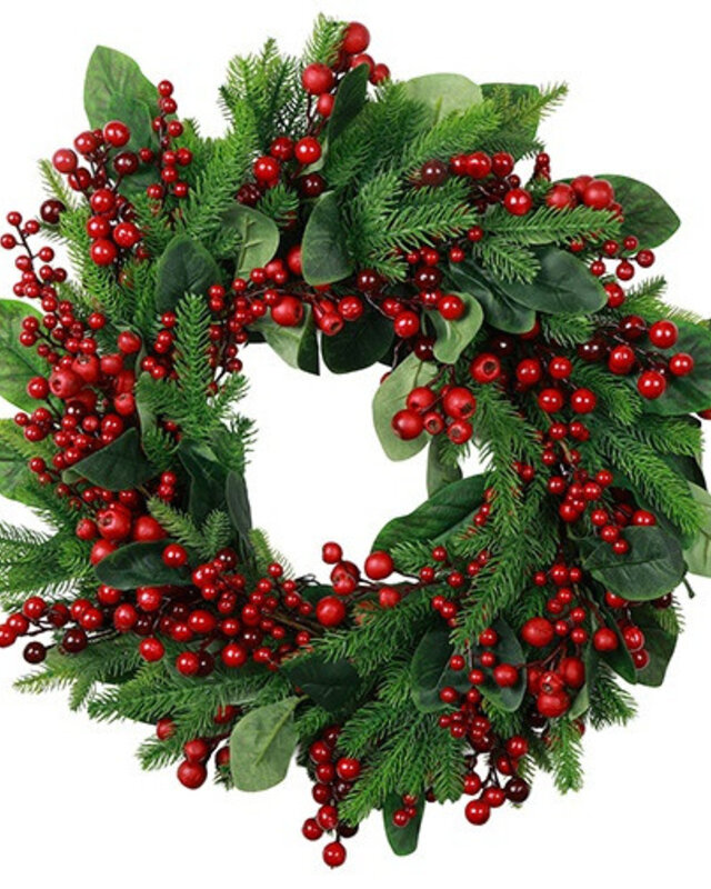 Rene Houtman Krans Ilex Met Bessen M | Rood | D60 cm