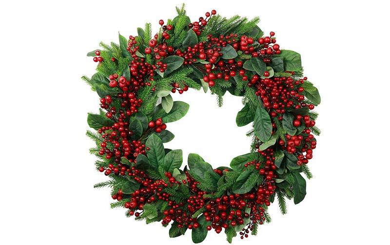 Rene Houtman Krans Ilex Met Bessen L | Rood | D90 cm