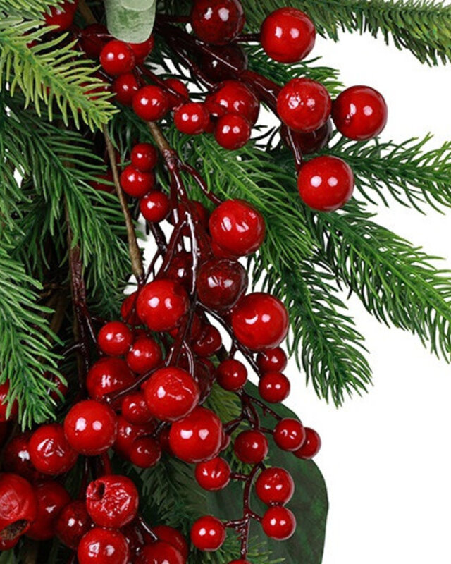 Rene Houtman Krans Ilex Met Bessen L | Rood | D90 cm
