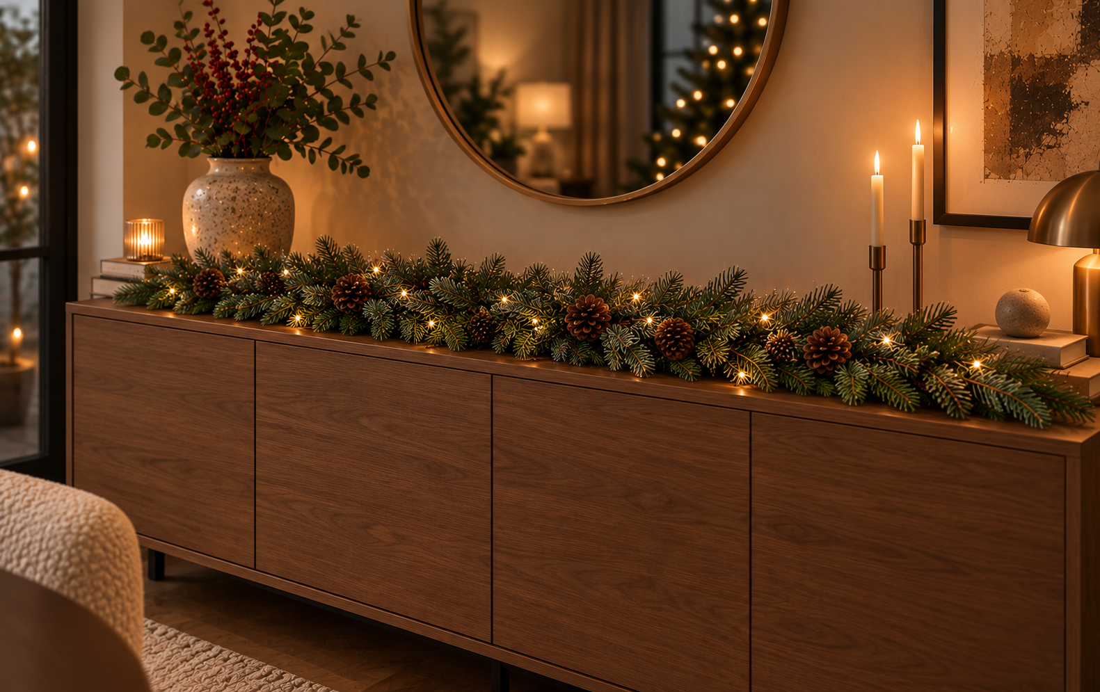 Rene Houtman LED Guirlande Abies Koreana Met Dennenappels S
