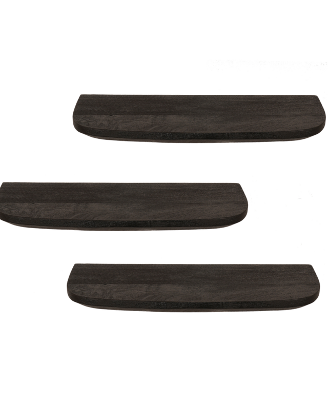 Starfurn Wandplank Gusta Zwart | 60 cm | Set van 3