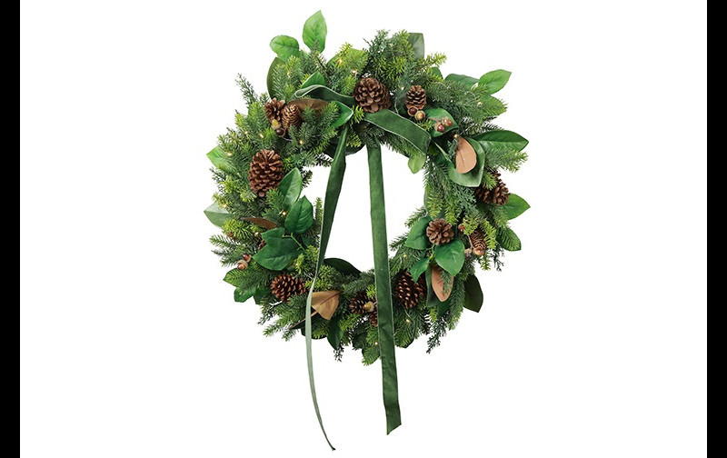 Rene Houtman LED Krans Dennenappel Joost S – Donkergroen – 71 x 71 x 13 cm