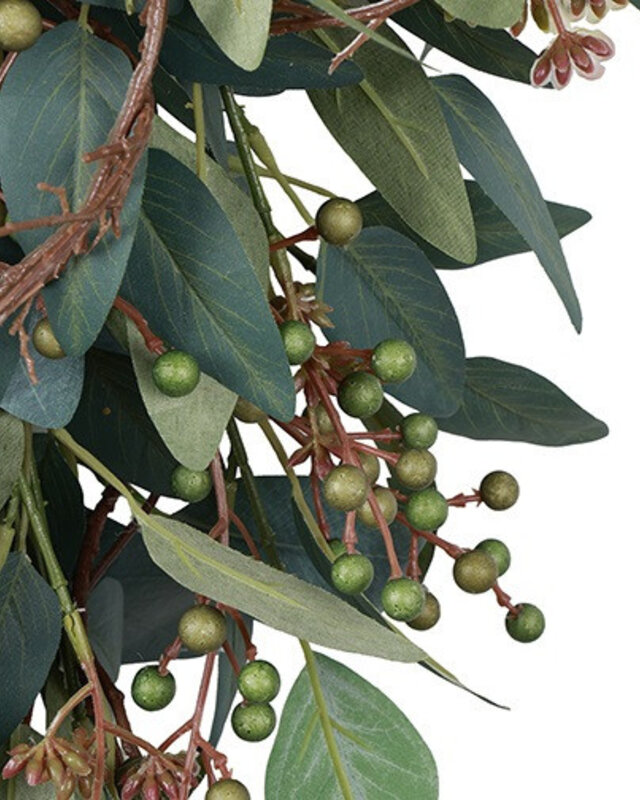 Rene Houtman Krans Eucalyptus L – Donkergroen – 71 x 71 x 12 cm