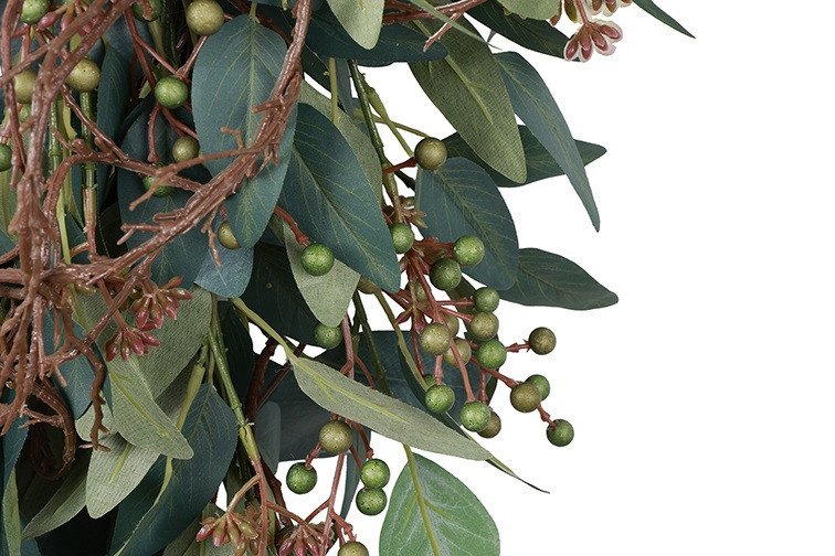 Rene Houtman Krans Eucalyptus L – Donkergroen – 71 x 71 x 12 cm