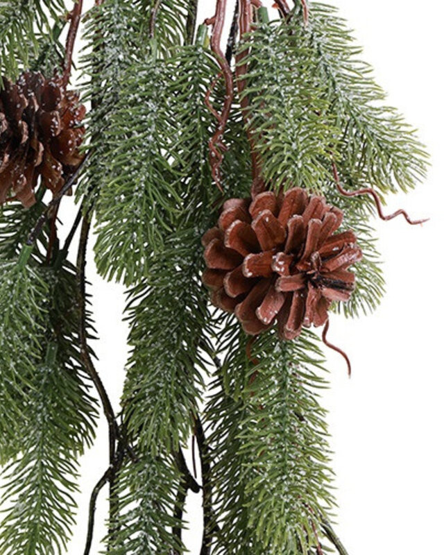 Rene Houtman Kerstdecoratie Dennenappel Sneeuw – Groen – 8 x 30 x 116 cm
