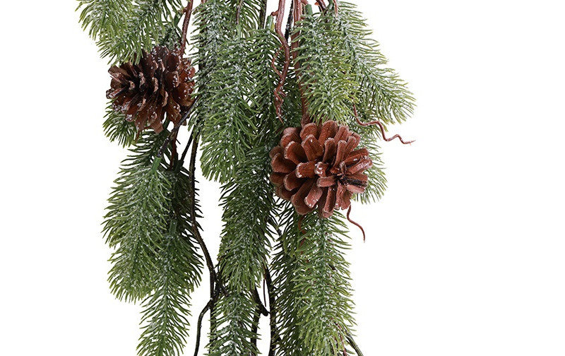Rene Houtman Kerstdecoratie Dennenappel Sneeuw – Groen – 8 x 30 x 116 cm