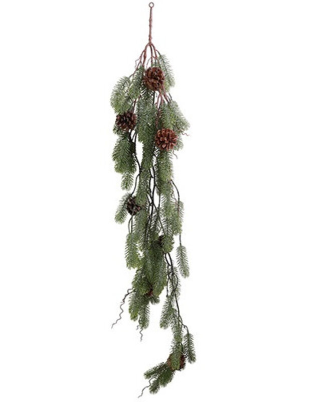 Rene Houtman Kerstdecoratie Dennenappel Sneeuw – Groen – 8 x 30 x 116 cm