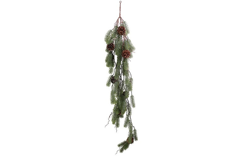 Rene Houtman Kerstdecoratie Dennenappel Sneeuw – Groen – 8 x 30 x 116 cm