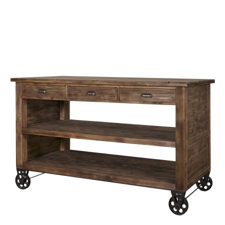 Rene Houtman Keukeneiland Op Wielen | Vurenhout | H90 x L150 x D70 cm