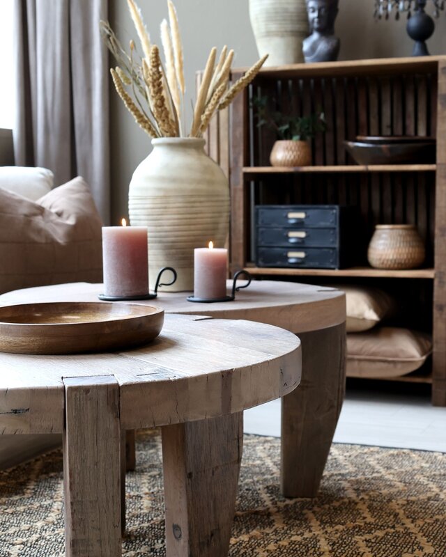 Rene Houtman Houten Salontafel Grimaud | Rond | H48 x D80 cm