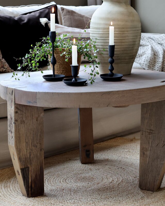 Rene Houtman Houten Salontafel Grimaud | Rond | H48 x D80 cm