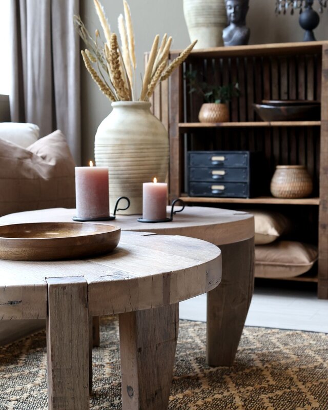 Rene Houtman Houten Salontafel Grimaud | Rond | H48 x D72 cm
