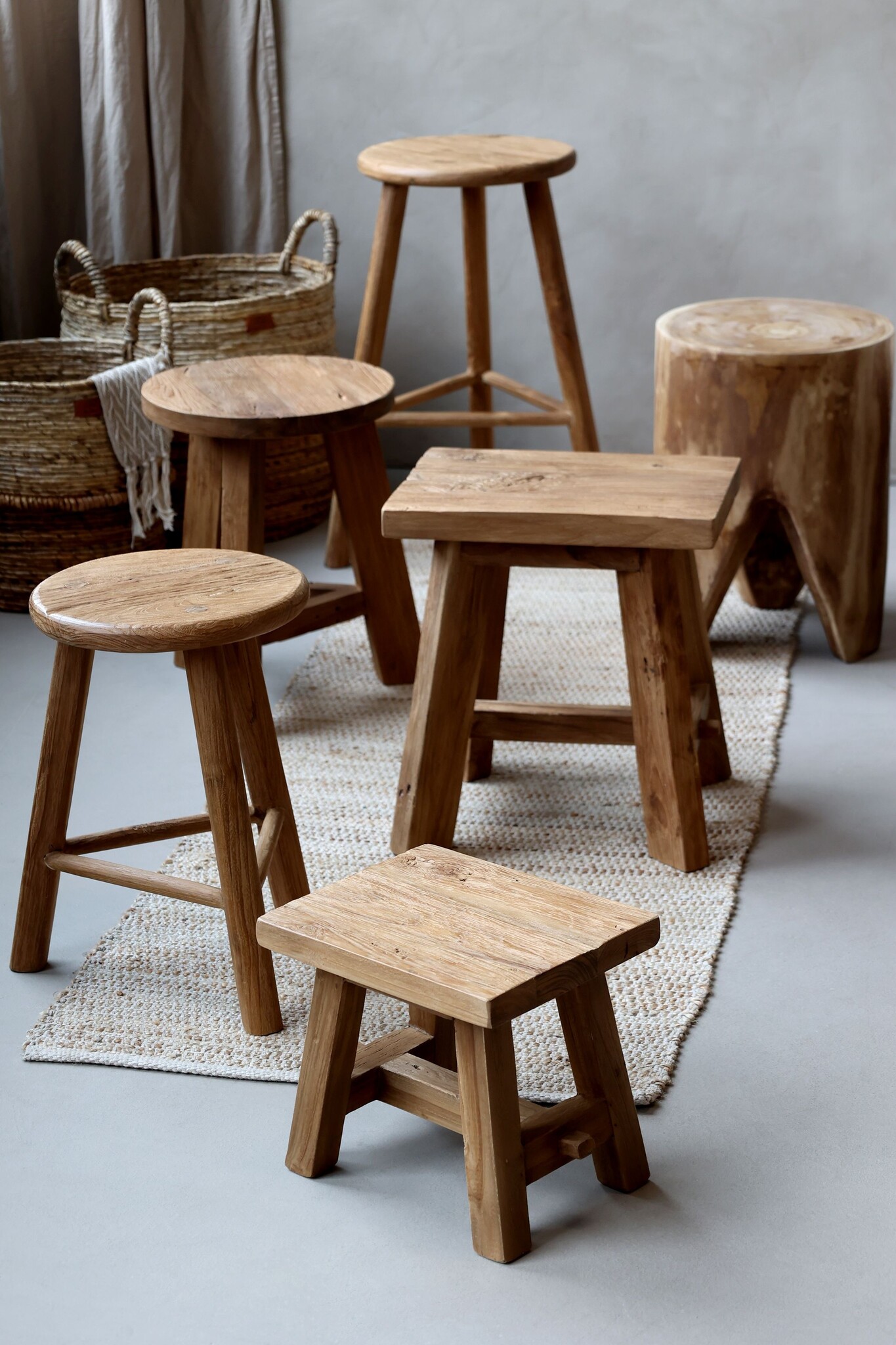 Rene Houtman Houten Stoel/Bijzettafel Grimaud | H65 x D50 cm