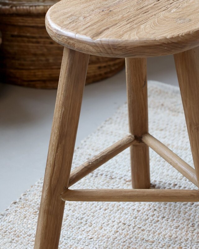 Rene Houtman Houten Stoel/Bijzettafel Grimaud | H65 x D50 cm