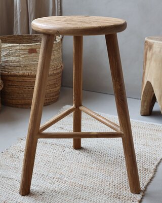 Rene Houtman Houten Stoel/Bijzettafel Grimaud | H65 x D50 cm