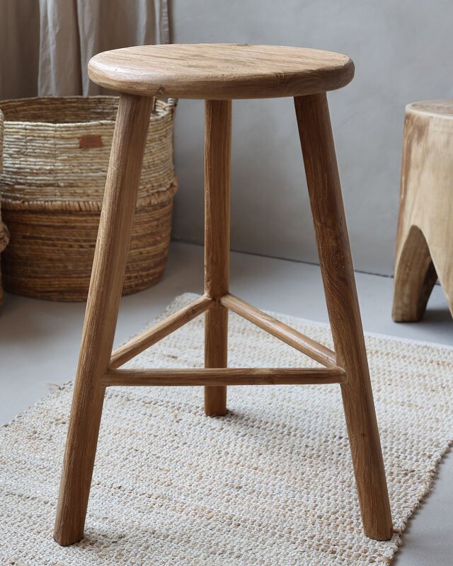Rene Houtman Houten Stoel/Bijzettafel Grimaud | H65 x D50 cm