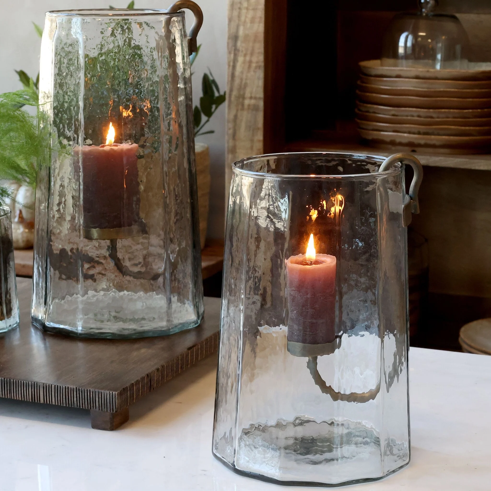 Rene Houtman Windlicht Met Messing Kaarshouder – Ø20 × H36 cm