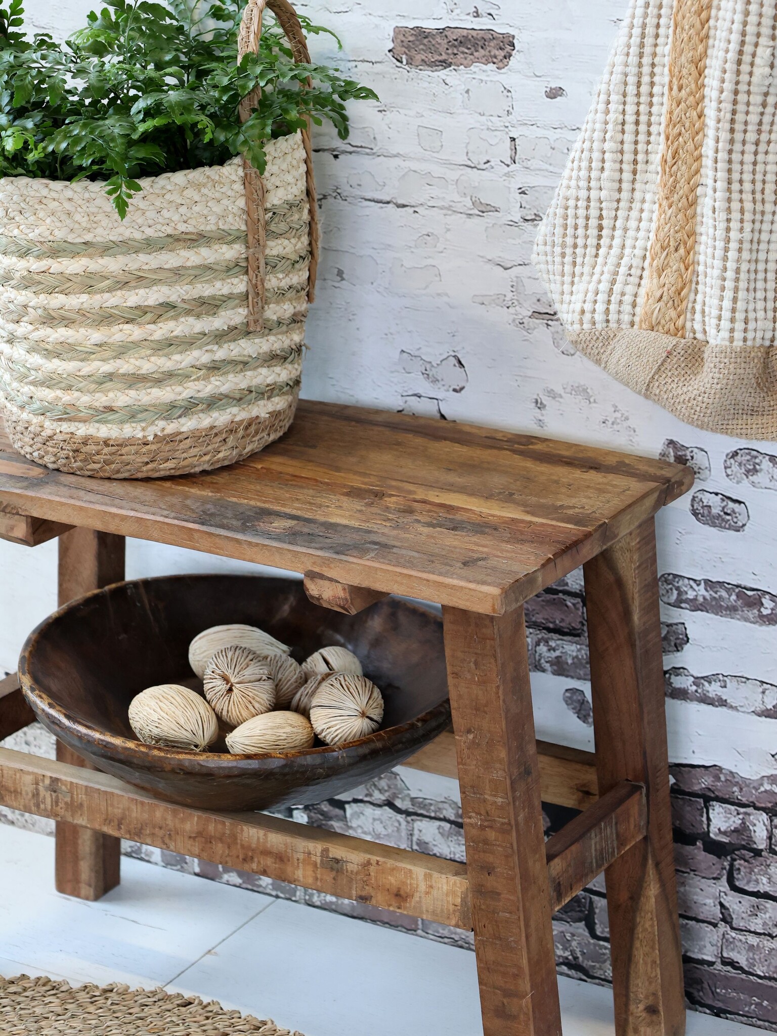 Rene Houtman Houten Bankje Grimaud | H50 x L60 x D30 cm