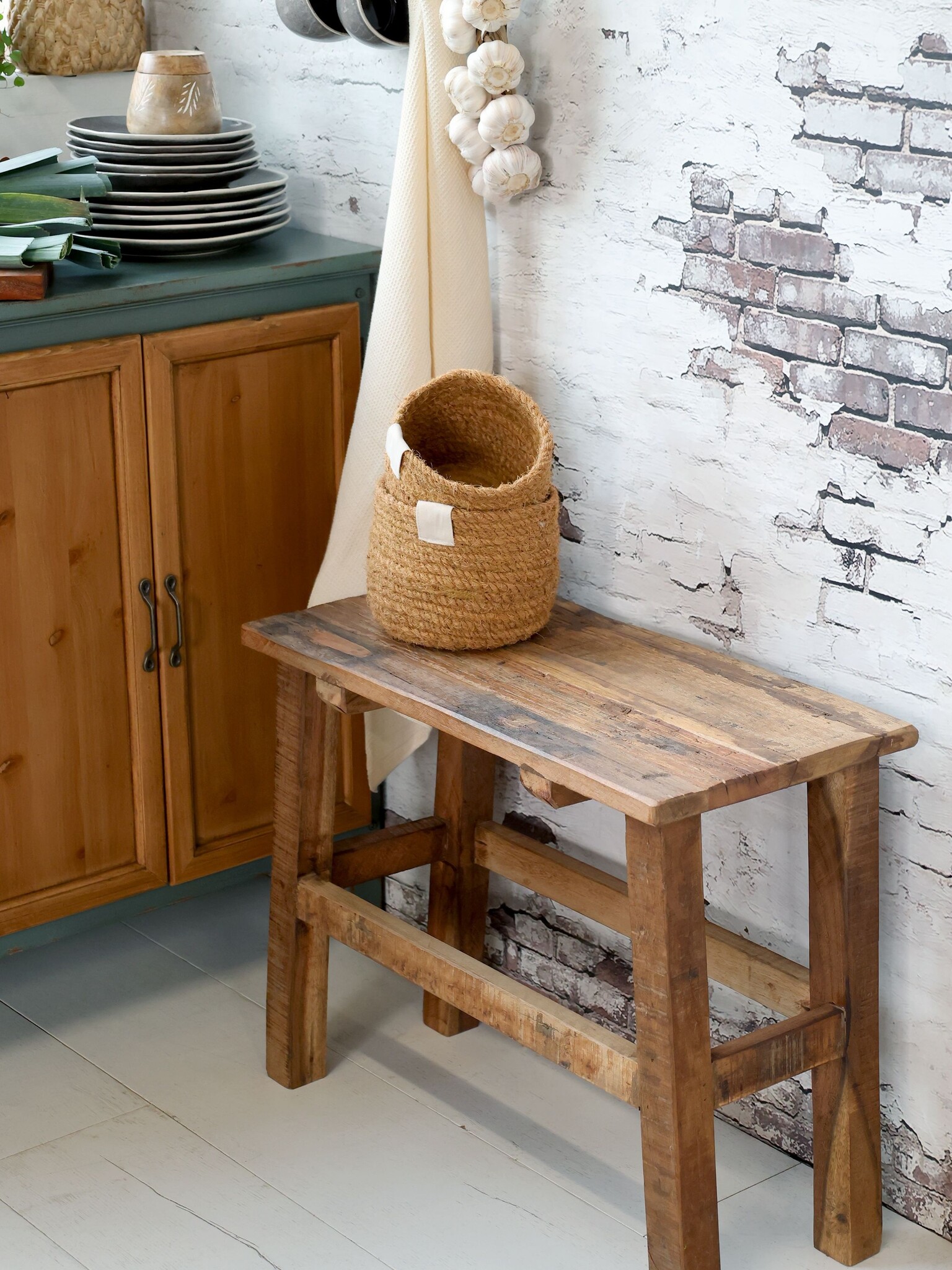 Rene Houtman Houten Bankje Grimaud | H50 x L60 x D30 cm
