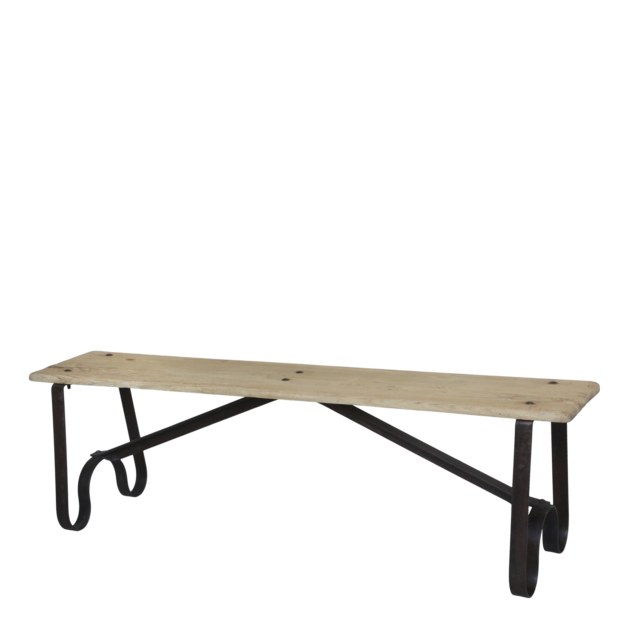Rene Houtman Eettafelbank Grimaud | Ijzeren Poten | H46 x B152 x D38 cm