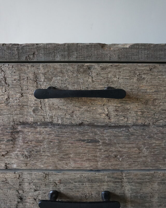 Rene Houtman Kobus Zwevend Oud Houten Badkamermeubel met Handvaten – L140 x B45 x H55 cm