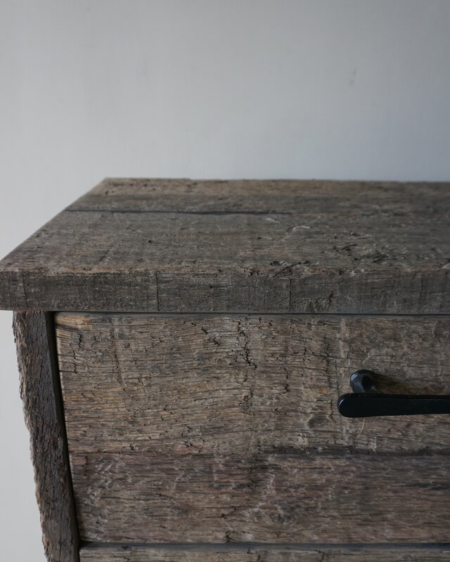 Rene Houtman Kobus Zwevend Oud Houten Badkamermeubel met Handvaten – L140 x B45 x H55 cm