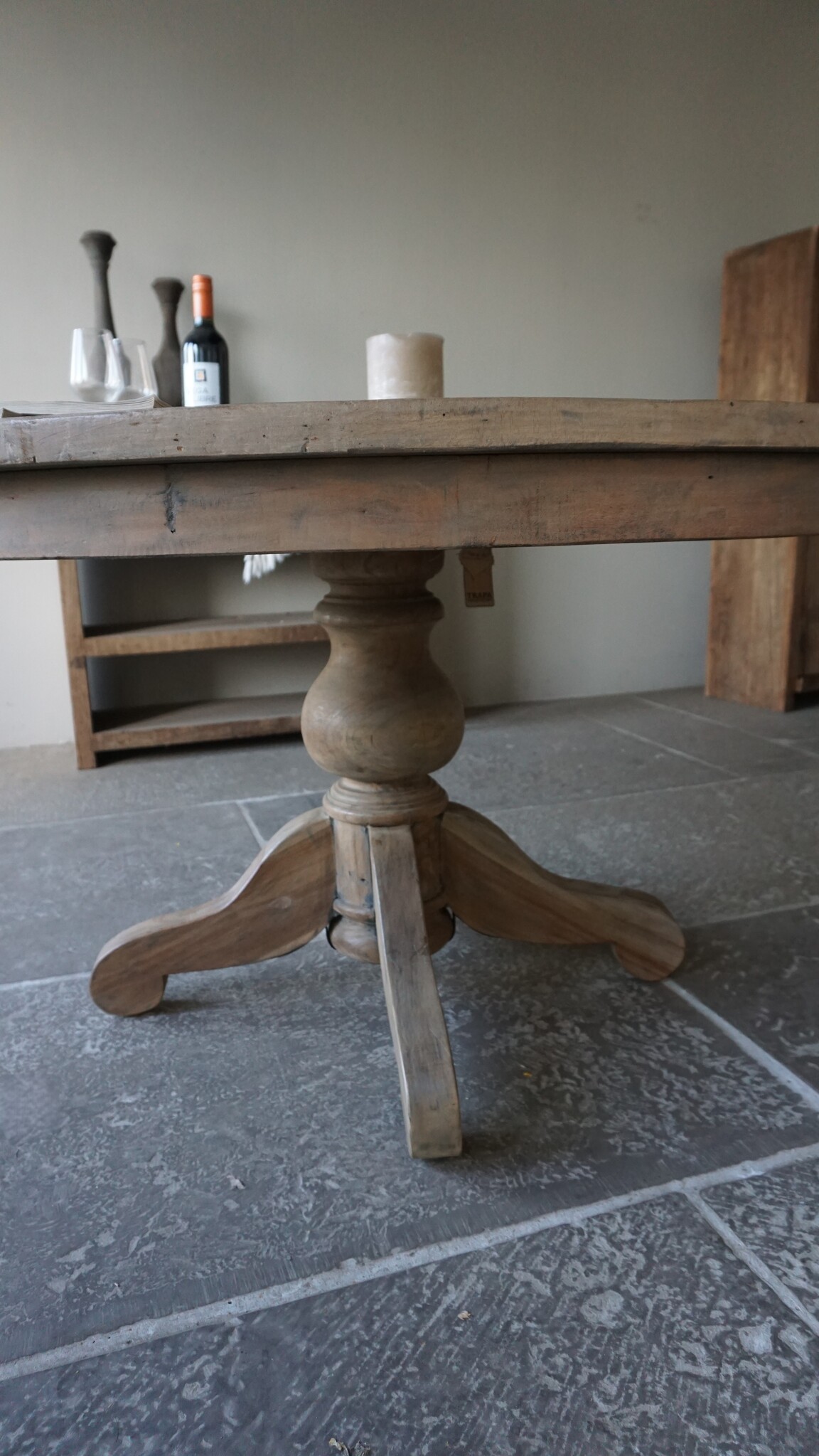 Rene Houtman Ronde Oud Eiken Eettafel – Ø150 x H80 cm